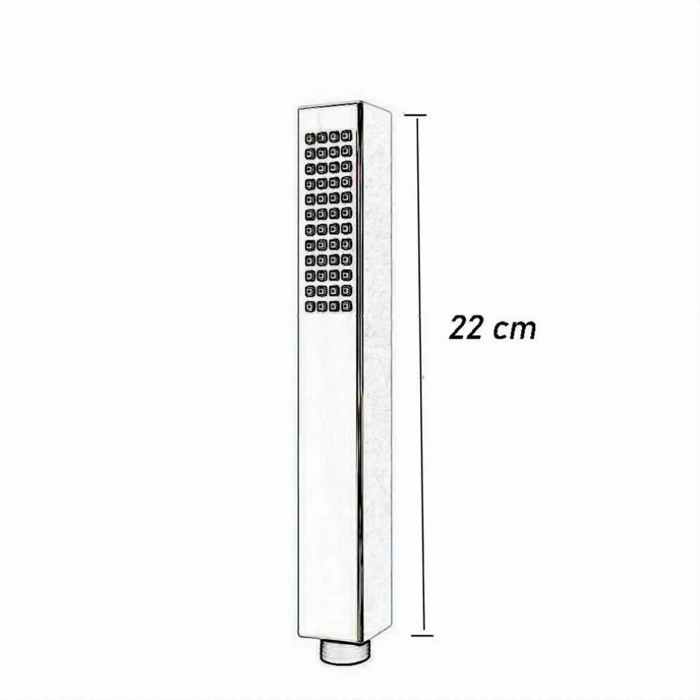 DOCCETTA DOCCINO QUADRATO SLIM ULTRA MODERNO NERO SOFFIONE DOCCIA BAGNO VASCA 87478