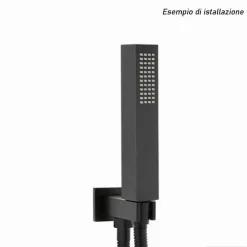 DOCCETTA DOCCINO QUADRATO SLIM ULTRA MODERNO NERO SOFFIONE DOCCIA BAGNO VASCA 87478