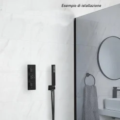 DOCCETTA DOCCINO QUADRATO SLIM ULTRA MODERNO NERO SOFFIONE DOCCIA BAGNO VASCA 87478