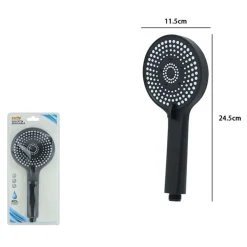 DOCCETTA DOCCINO SOFFIONE MULTIGETTO DOCCIA BAGNO MODERNO NERO 11.5X24.5 CM 87543