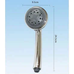 DOCCETTA MULTIGETTO SOFFIONE DOCCIA BAGNO TELEFONO TUBO 1,8MT SUPPORTO MURO 52044