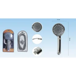 DOCCETTA MULTIGETTO TELEFONO SOFFIONE DOCCIA BAGNO TUBO 1,8MT SUPPORTO MURO 52046