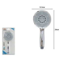 DOCCETTA REGOLABILE BAGNO 12.5X24CM SOFFIONE DOCCIA ROTONDO MODERNO MULTIGETTO 87545