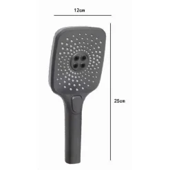 DOCCETTA REGOLABILE CON PULSANTE TESTA GRANDE DOCCIA QUADRATA BAGNO 12X25CM 87130