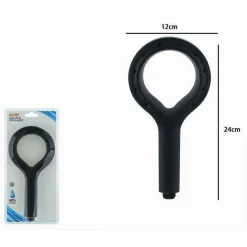 DOCCETTA REGOLABILE DOCCINO SOFFIONE DOCCIA BAGNO CORNETTA MODERNO NERO 87515