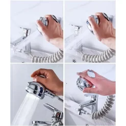 DOCCETTA REGOLABILE SOFFIONE DOCCIA A MANO CON MASSAGGIO A PIOGGIA RUBINETTO 87491