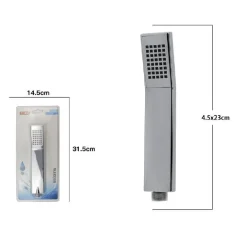 DOCCETTA SOFFIONE DOCCIA BAGNO CORNETTA MODERNA RETTANGOLARE 4.5 X 23 CM 69087