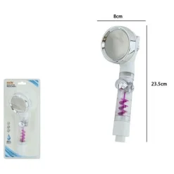 DOCCETTA SOFFIONE DOCCIA BAGNO CON PULSANTE STOP MULTIGETTO VENTOLA A SPIRALE 87534