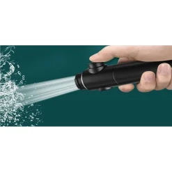 DOCCETTA SOFFIONE DOCCIA BAGNO MULTIGETTO CORNETTA NERO MODERNO 8.5 X 25CM 87526