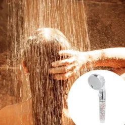 DOCCETTA SOFFIONE DOCCIA BAGNO CON FILTRO PULSANTE DOCCINO PER IDROTERAPIA 87541