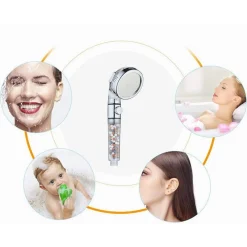 DOCCETTA SOFFIONE DOCCIA BAGNO CON FILTRO PULSANTE DOCCINO PER IDROTERAPIA 87541