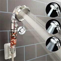 DOCCETTA SOFFIONE DOCCIA BAGNO CON FILTRO PULSANTE DOCCINO PER IDROTERAPIA 87541