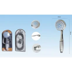 DOCCETTA SOFFIONE PER DOCCIA A TELEFONO CON TUBO 1,8MT SUPPORTO MURO BAGNO 52040