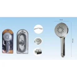 DOCCETTA SOFFIONE TELEFONO DOCCIA BAGNO MULTIGETTO TUBO 1,8MT SUPPORTO MURO 52052