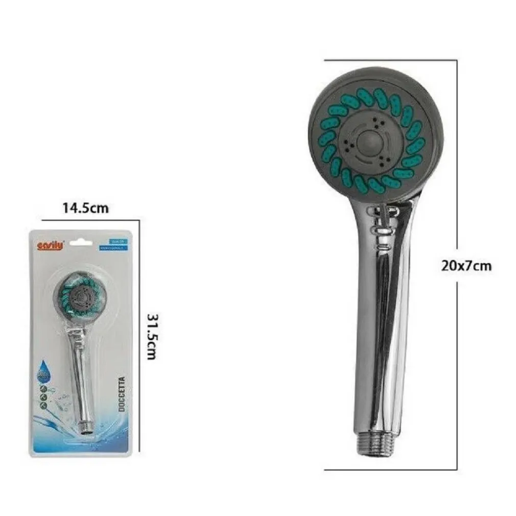 DOCCETTA 20X7CM DOCCINO SOFFIONE DOCCIA CORNETTA BAGNO ROTONDO MODERNO 69050