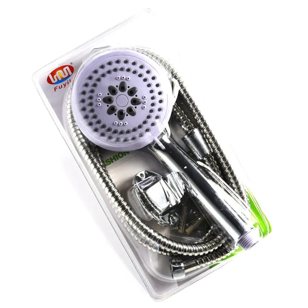 DOCCIA DOCCETTA SOFFIONE 3 GETTI ANTICALCARE TUBO FLESSIBILE 1,5MT SUPPORTO MURO