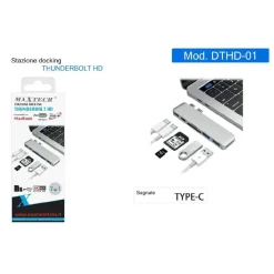 DOCKING STATION THUNDERBOLT HD PER MACBOOK 2XTYPE-C 7IN1 USB 3.0 HUB 4K DTHD-01