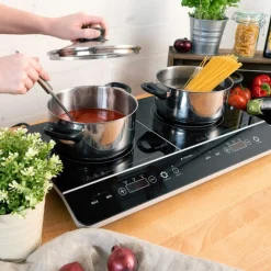 DOPPIA PIASTRA A INDUZIONE 3500W FORNELLO ELETTRICO CON DISPLAY DIGITALE E TIMER