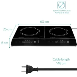 DOPPIA PIASTRA A INDUZIONE 3500W FORNELLO ELETTRICO CON DISPLAY DIGITALE E TIMER