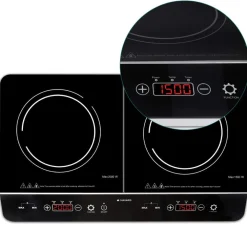 DOPPIA PIASTRA A INDUZIONE 3500W FORNELLO ELETTRICO CON DISPLAY DIGITALE E TIMER