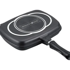 DOPPIA PIASTRA BISTECCHIERA CHEF CUCINA DA 34 CM RIVESTIMENTO ANTIADERENTE MARMO