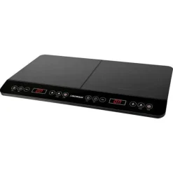 DOPPIA PIASTRA PIANO COTTURA AD INDUZIONE FORNELLO ELETTRICO 3500W CUCINA NERO MODERNO