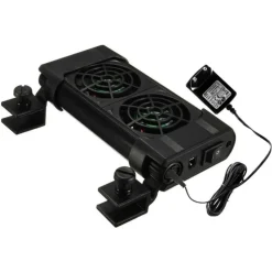 DOPPIA VENTOLA DI RAFFREDDAMENTO PER ACQUARIO VENTILATORE DOPPIO 12V 50MM FS-602