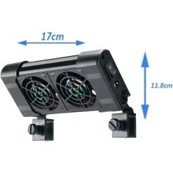 DOPPIA VENTOLA DI RAFFREDDAMENTO PER ACQUARIO VENTILATORE DOPPIO 12V 50MM FS-602