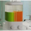 DOPPIO DISPENSER EROGATORE PER SAPONE LIQUIDO 760mL MURO DOSATORE A PARETE BAGNO