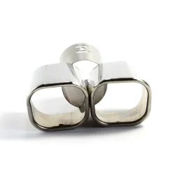 DOPPIO SCARICO SPORTIVO CODINO MARMITTA TERMINALE AUTO TUNING ACCIAIO CROMATO