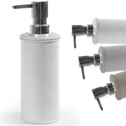 DOSATORE PORTA SAPONE LIQUIDO DISPENSER METALLO ROMBO COLORI ASS. 6X19CM 783340