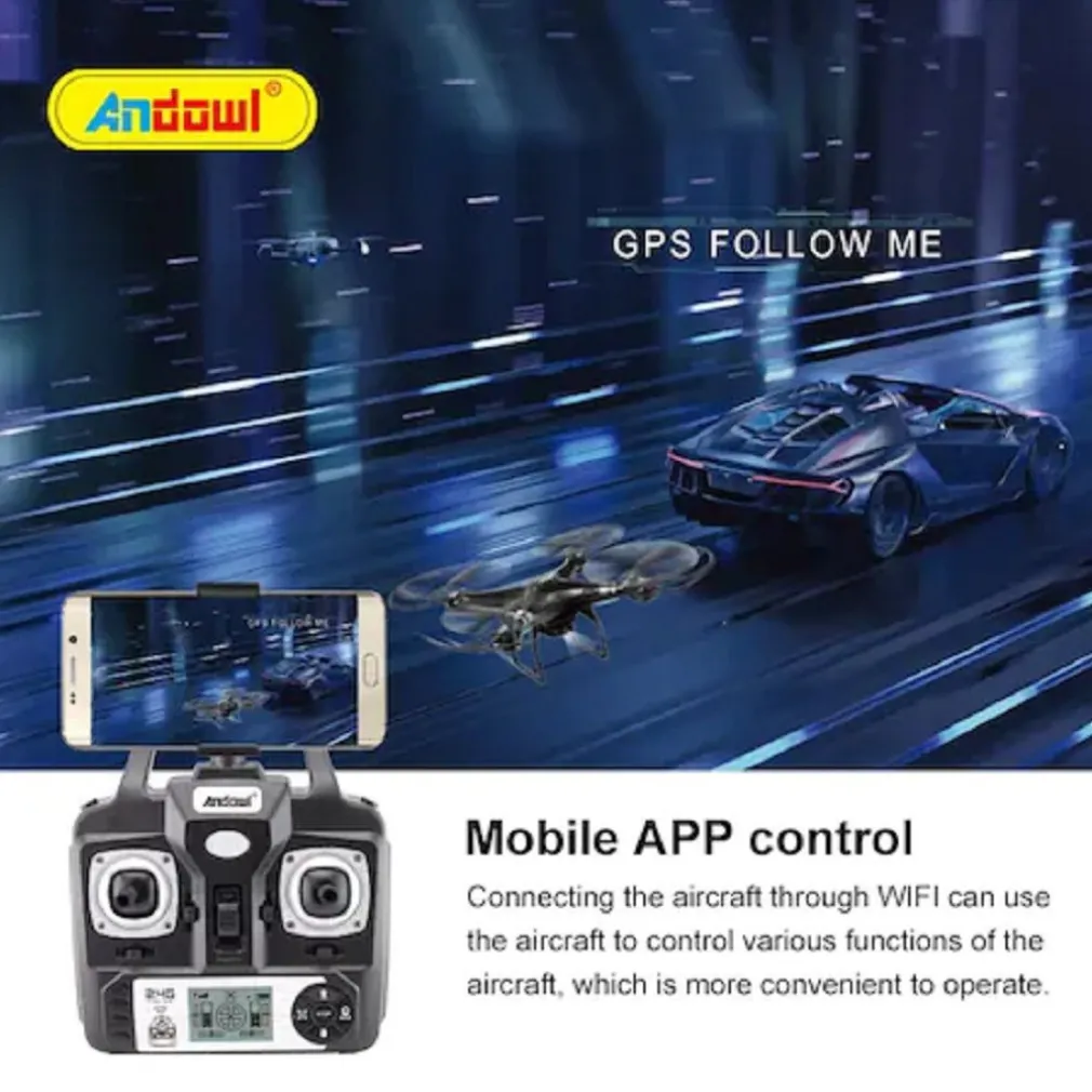 DRONE 4K HD CORSA A 360° PULSANTE RITORNO HOME CONTROLLO GRAVITÀ CHIP GPS SKY533