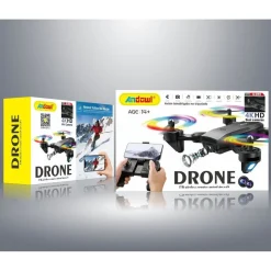 DRONE QUADRICOTTERO RC Q-DR9 DOPPIA FOTOCAMERA CONTROLLO 4K HD FPV WIFI 2.4GHZ