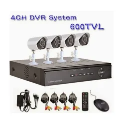 DVR 4 CANALI + 4 TELECAMERE INFRAROSSI LED KIT VIDEOSORVEGLIANZA DA CELLULARE