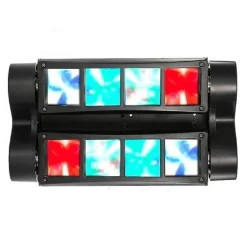 EFFETTI LUCE A TESTA MOBILE MULTIRAGGIO RUSH MULTI BEAM MINI SPIDER 8 RAGGI BEAM