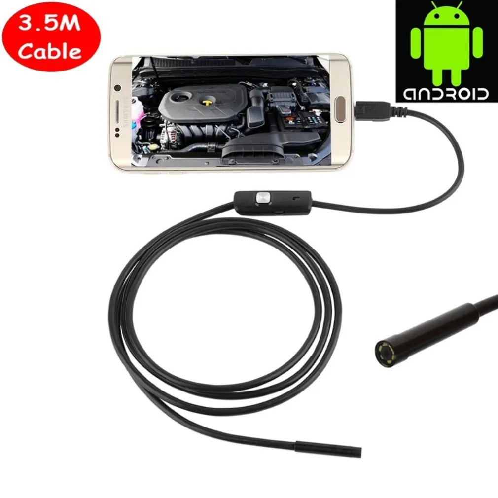 ENDOSCOPICA TELECAMERA ISPEZIONE MICRO USB PER ANDROID CON FUNZIONE OTG 3.5MT