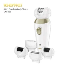 EPILATORE PROFESSIONALE RICARICABILE DEPILAZIONE VISO CORPO DONNA 5IN1 GM-7005