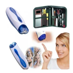 EPILATORE WIZZ IT PORTATILE WIZZIT DEPILATORE DONNA KIT MANICURE CON ASTUCCIO