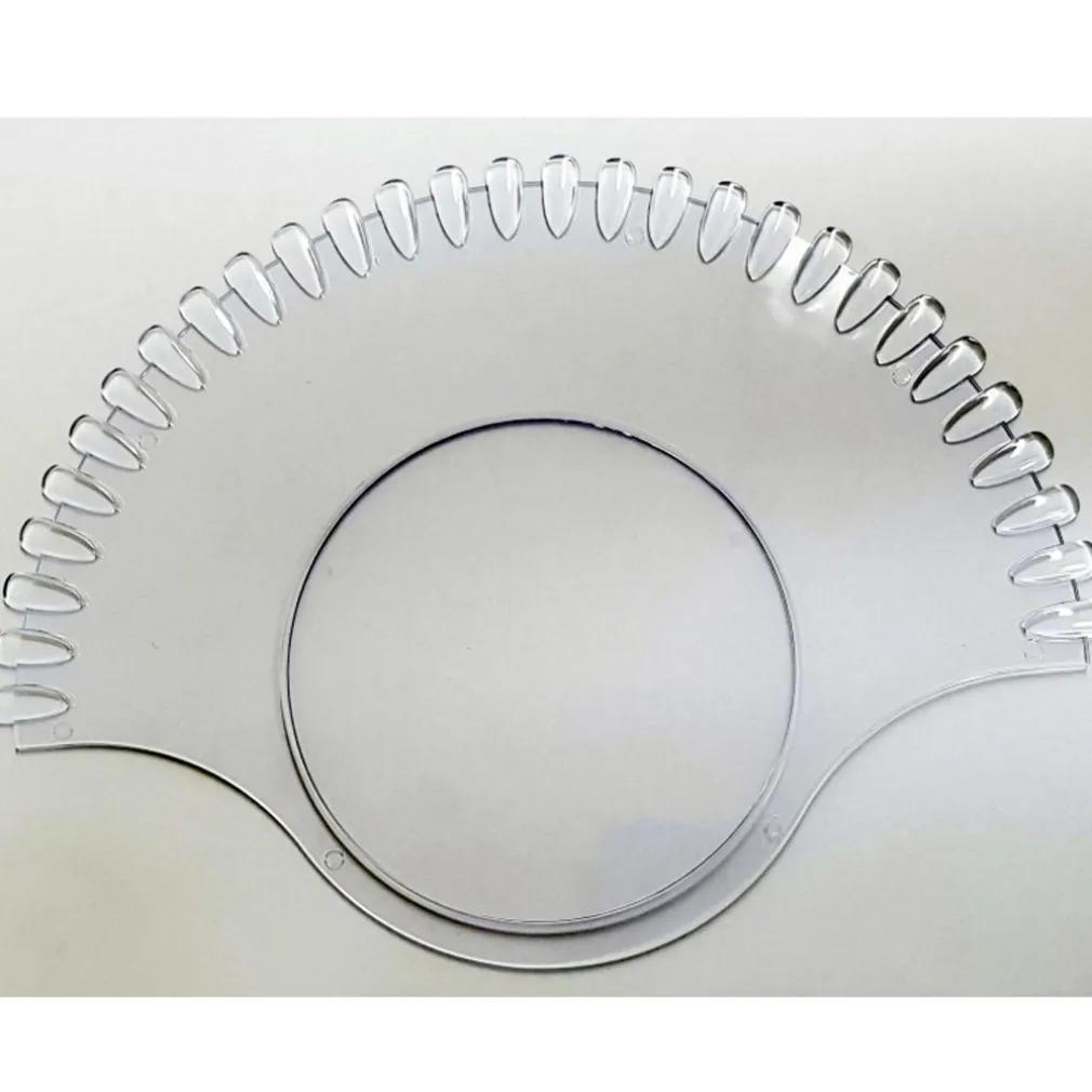 ESPOSITORE A VENTAGLIO TRASPARENTE 30 UNGHIE NAIL ART TIPS GEL UV MOSTRA SMALTO