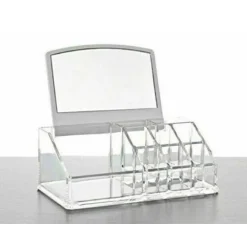 ESPOSITORE ORGANIZER PORTA TRUCCO BOX PORTAGIOIE COSMETICI CON SPECCHIO
