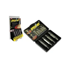 ESTRATTORE PER VITI CONSUMATE SBANATE CON COFANETTO CONFEZIONE DA 4PZ SPEEDOUT TRAPANO