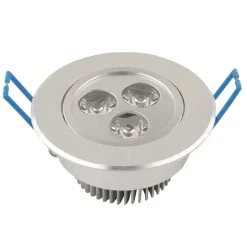 FARETTO 3 LED 3 W AD INCASSO CON ALETTE A MOLLA ROTONDO LUCE FREDDA O CALDA