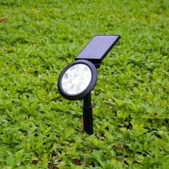 FARETTO A LED RGB DA GIARDINO PICCHETTO CON PANNELLO SOLARE CREPUSCOLARE WG-092