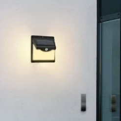 FARETTO APPLIQUE LED A PARETE CON PANNELLO SOLARE LUCE FREDDA 6500K IP65 SO-A3