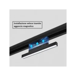 FARETTO BARRA LED 14W MAGNETICO COPERTURA OPACA BINARIO 48V LUCE 4000K 3000K SMD-14W