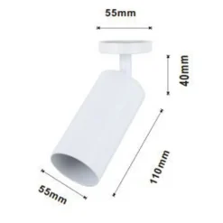FARETTO BIANCO ATTACCO GU10 APPLIQUE A CILINDRO SOFFITTO PARETE PER INTERNI IP20 00717