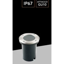 FARETTO DA INCASSO A PAVIMENTO ESTERNO LAMPADA DA TERRA SEGNAPASSI ATTACCO GU10 105-R108