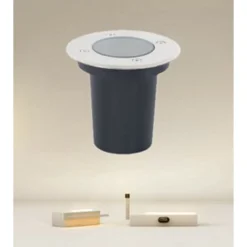 FARETTO DA INCASSO NERO LAMPADINA ATTACCO GU10 IN ALLUMINIO ACCIAIO ⌀120MM 33603