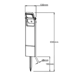 FARETTO DA TERRA PALETTO DA GIARDINO LUCE SOLARE 3 COLORI LUCE CCT 200 LM IP65 YH0804-3C