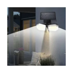 FARETTO DOPPIO A PARETE CON PANNELLO SOLARE SENSORE MOVIMENTO E CREPUSCOLARE 270